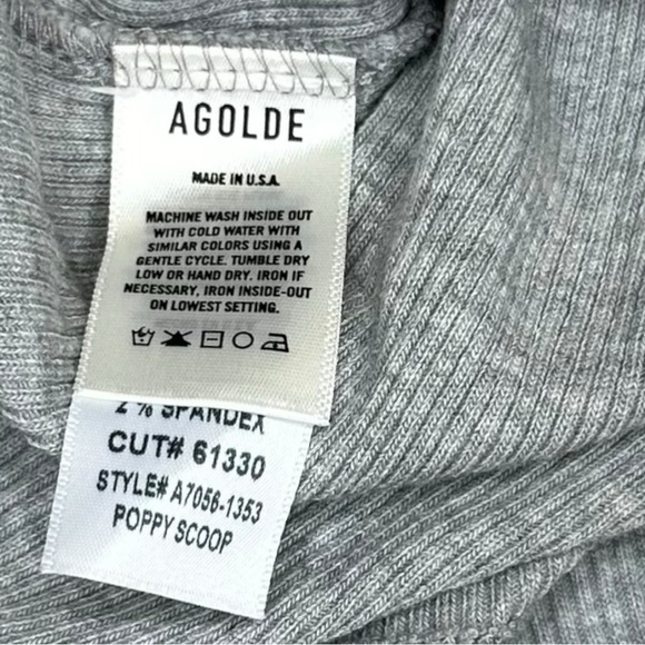 AGOLDE Women’s Gray Poppy Scoop Ribbed Stretch Tank Top Size Large - Picture 6 of 8